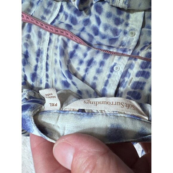 Soft Surroundings tie dye button front chiffon duster women size P XL - Picture 4 of 7